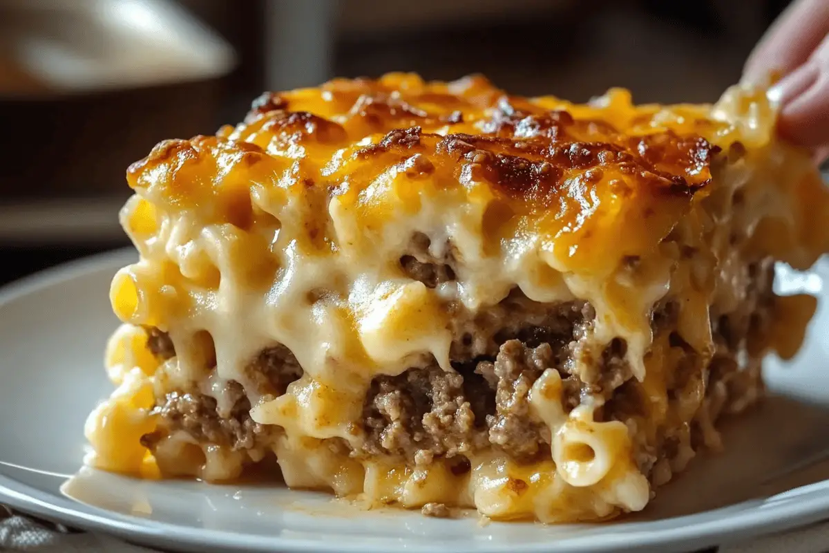 mac and cheese meatloaf bake, meatloaf casserole with mac and cheese