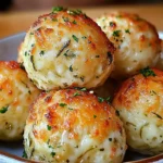 Close-up of creamy dill pickle cheese balls rolled in shredded cheese, served on a platter with crackers and sliced vegetables