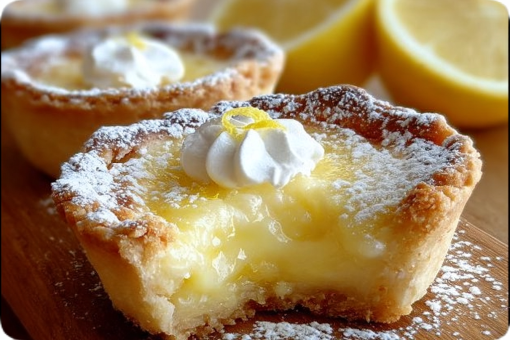 Homemade lemon custard mini pies