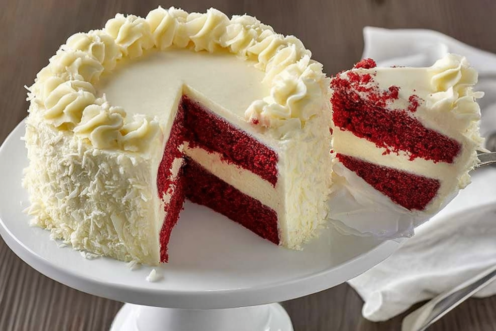 Cream cheese frosted Red Velvet Cream Dream Cake