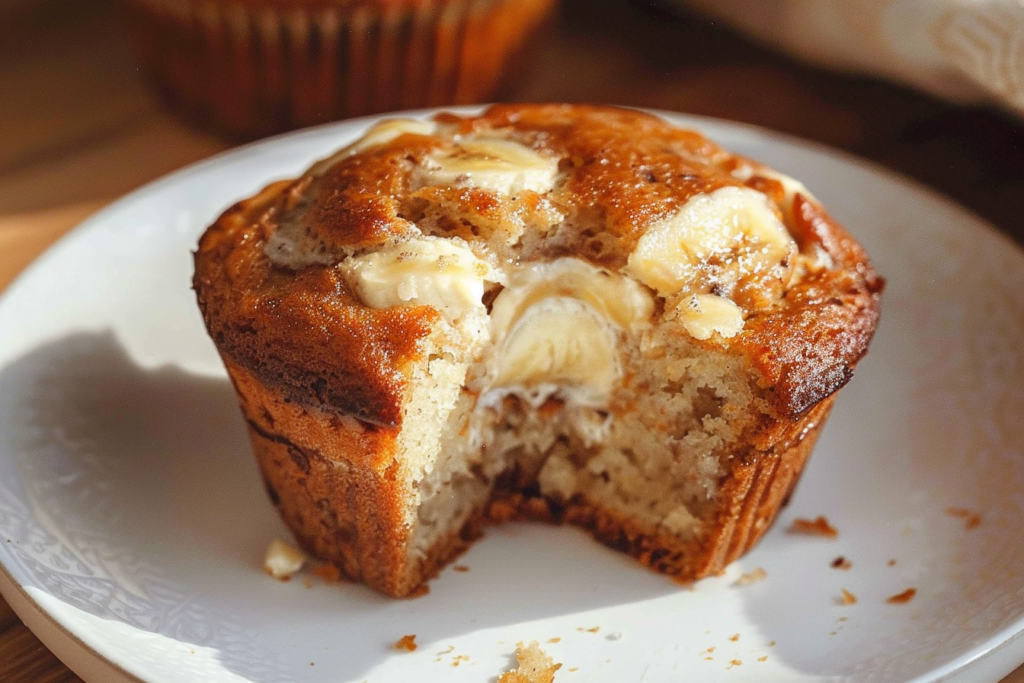 Easy Banana Cream Cheesecake Muffin recipe for breakfast