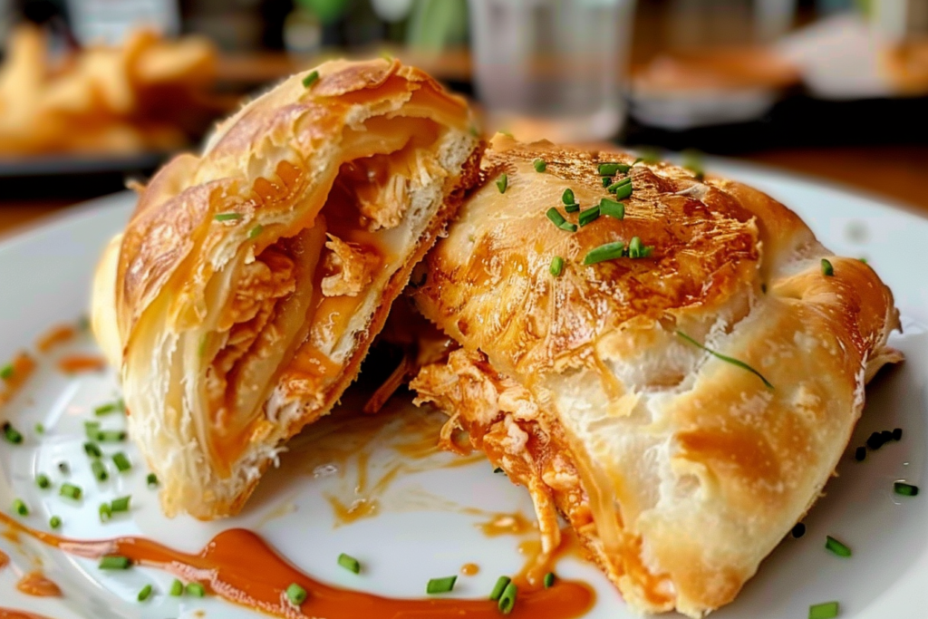 Easy baked Spicy Buffalo Chicken Pockets recipe