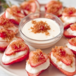 Easy Cheesecake Deviled Strawberries dessert for parties