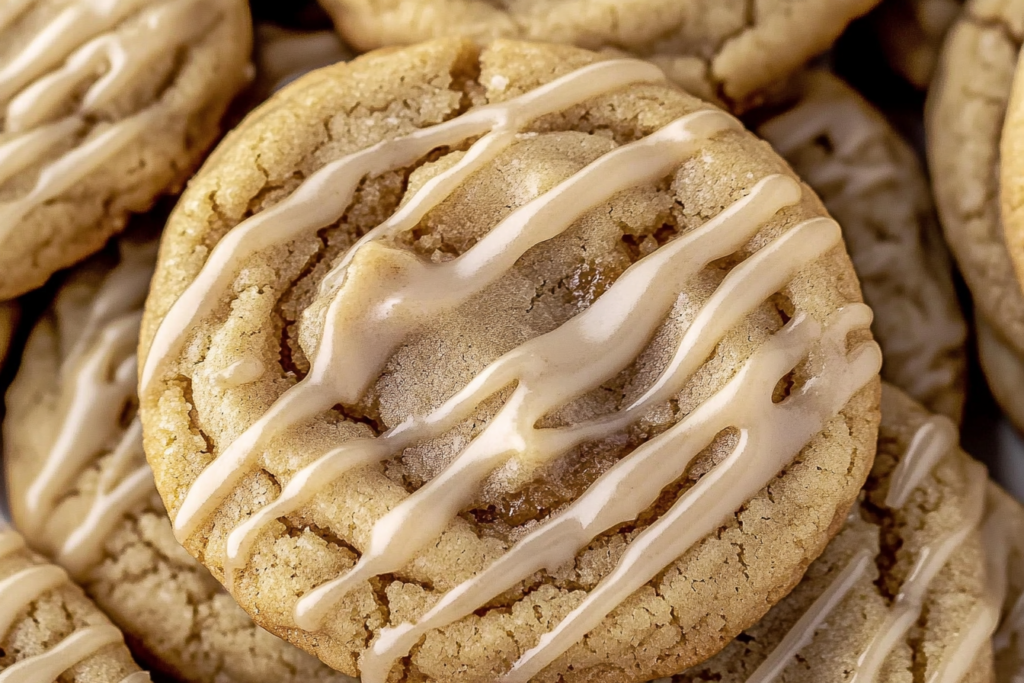 Freshly baked Soft and Chewy Maple Brown Sugar Cookies cooling on a wire rack