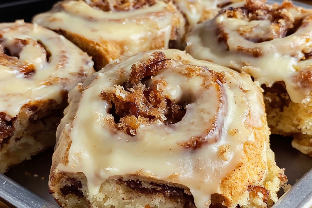 Homemade Carrot Cake Cinnamon Rolls fresh from the oven