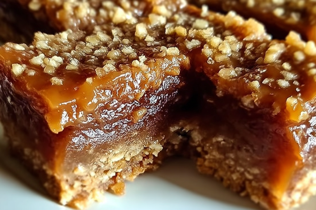 Homemade Indulgent Caramel Crush Bars with buttery crumb topping